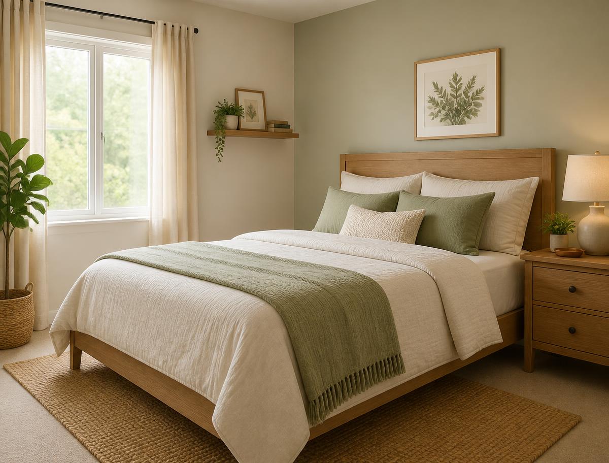 Comfortable, tidy bedroom with natural daylight in a recovery residence